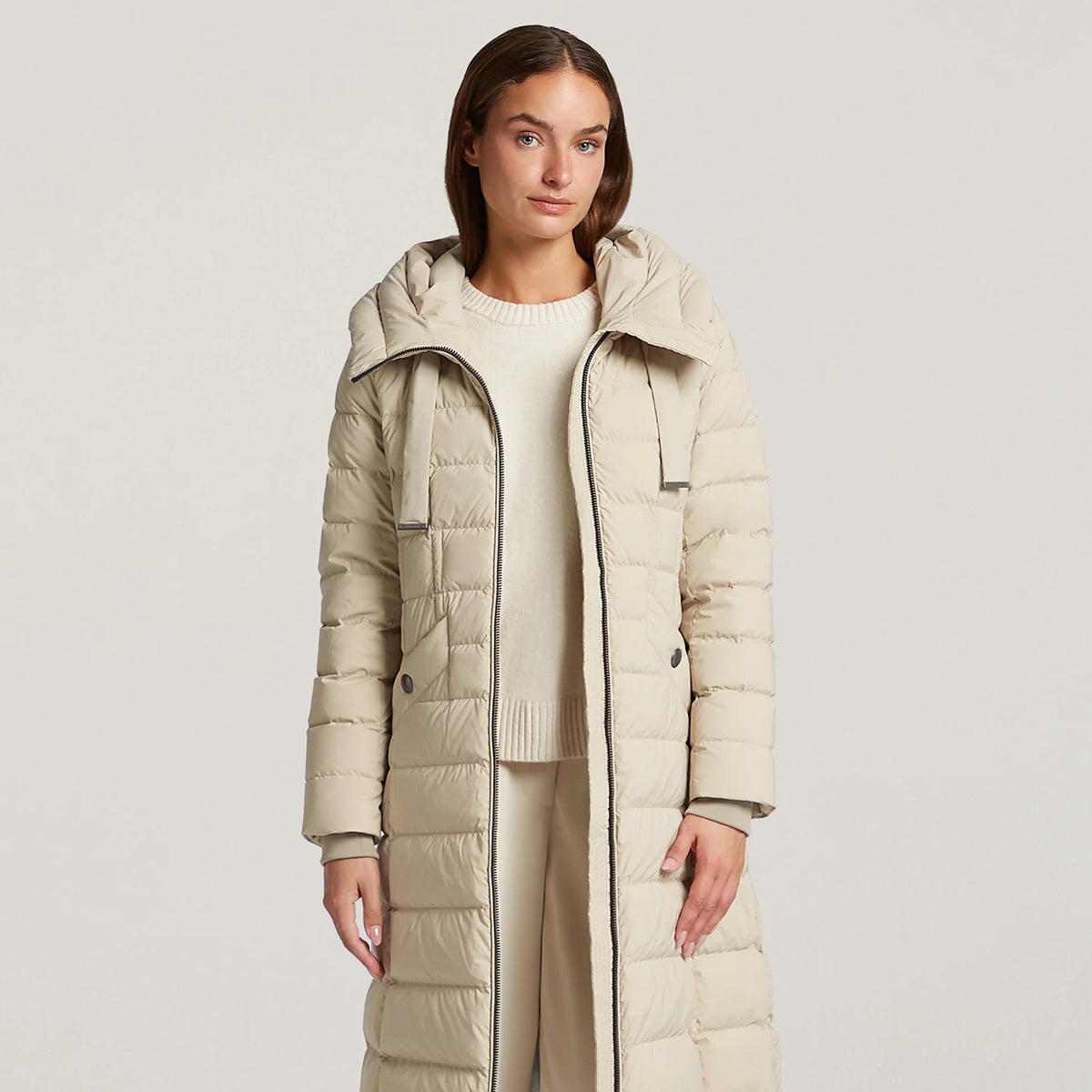 Creenstone Lorraine sand quilted hooded coat, No19 Boutique