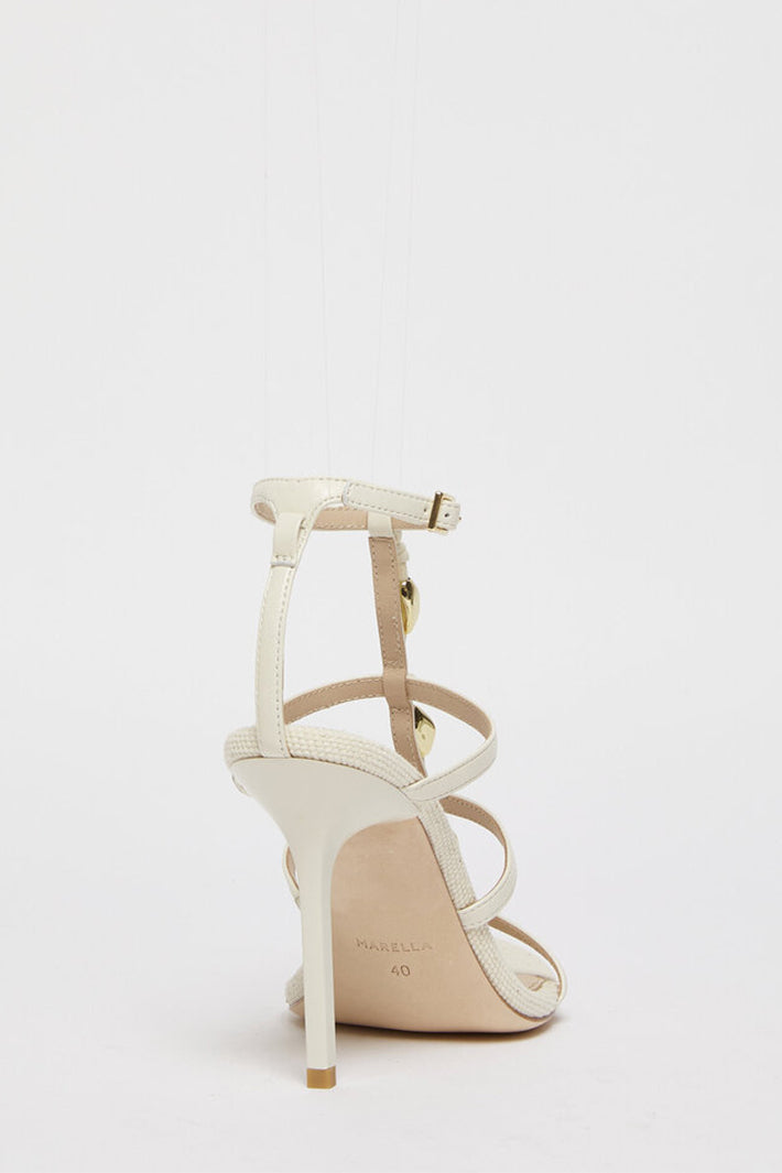 Marella Mlaagguati Ivory Leather High Heeled Sandal 2613521027200