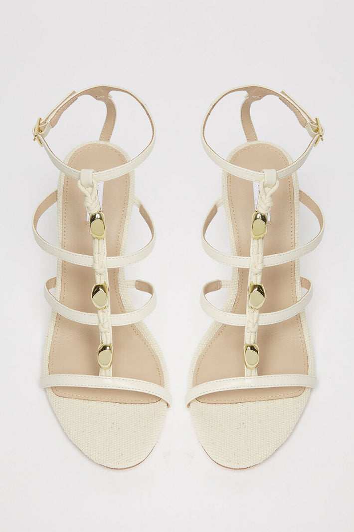 Marella Mlaagguati Ivory Leather High Heeled Sandal 2613521027200