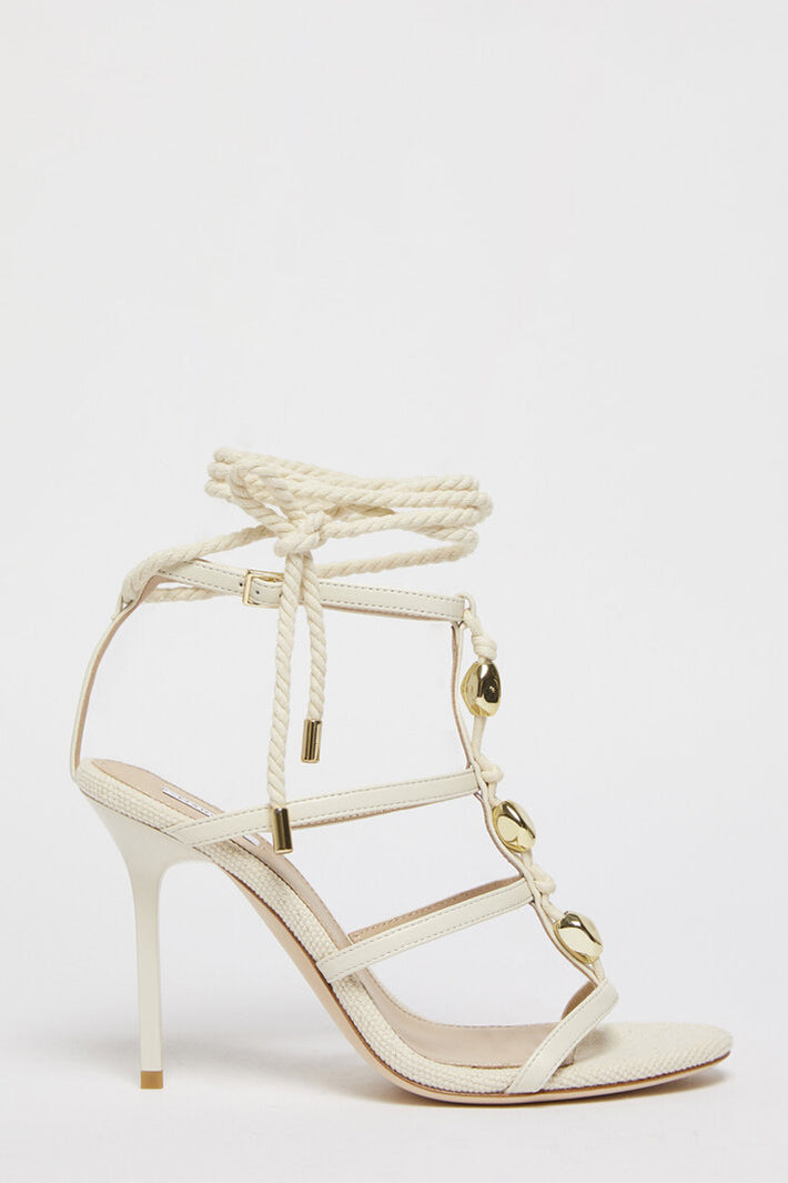 Marella Mlaagguati Ivory Leather High Heeled Sandal 2613521027200