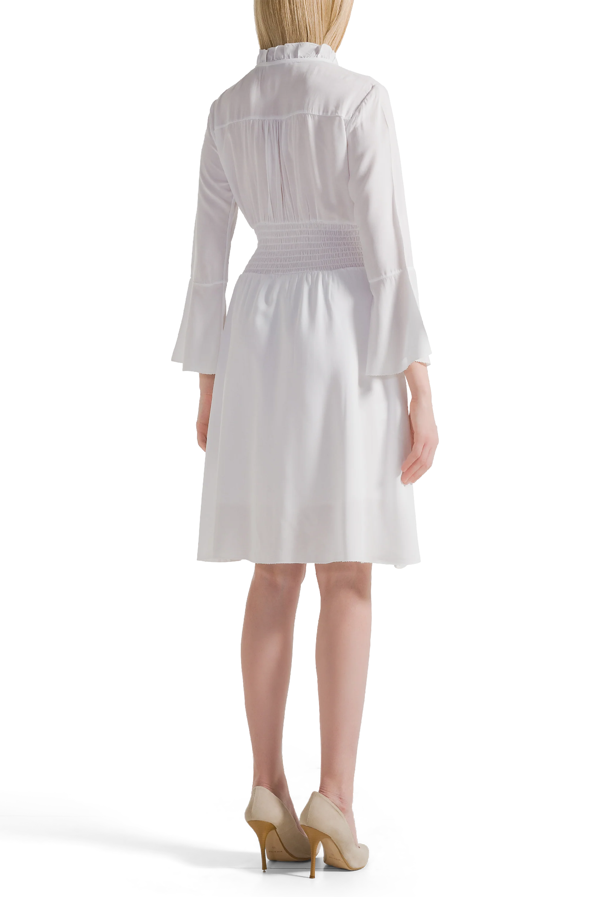 Amaricandreams Sally Solid White Short Dress