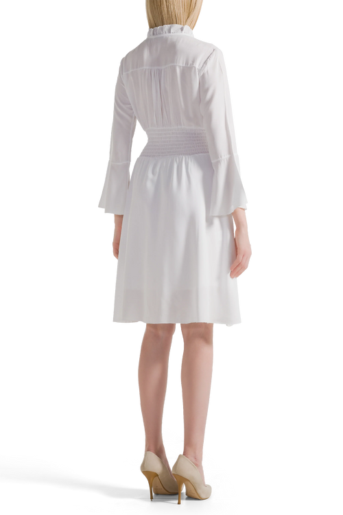 Amaricandreams Sally Solid White Short Dress