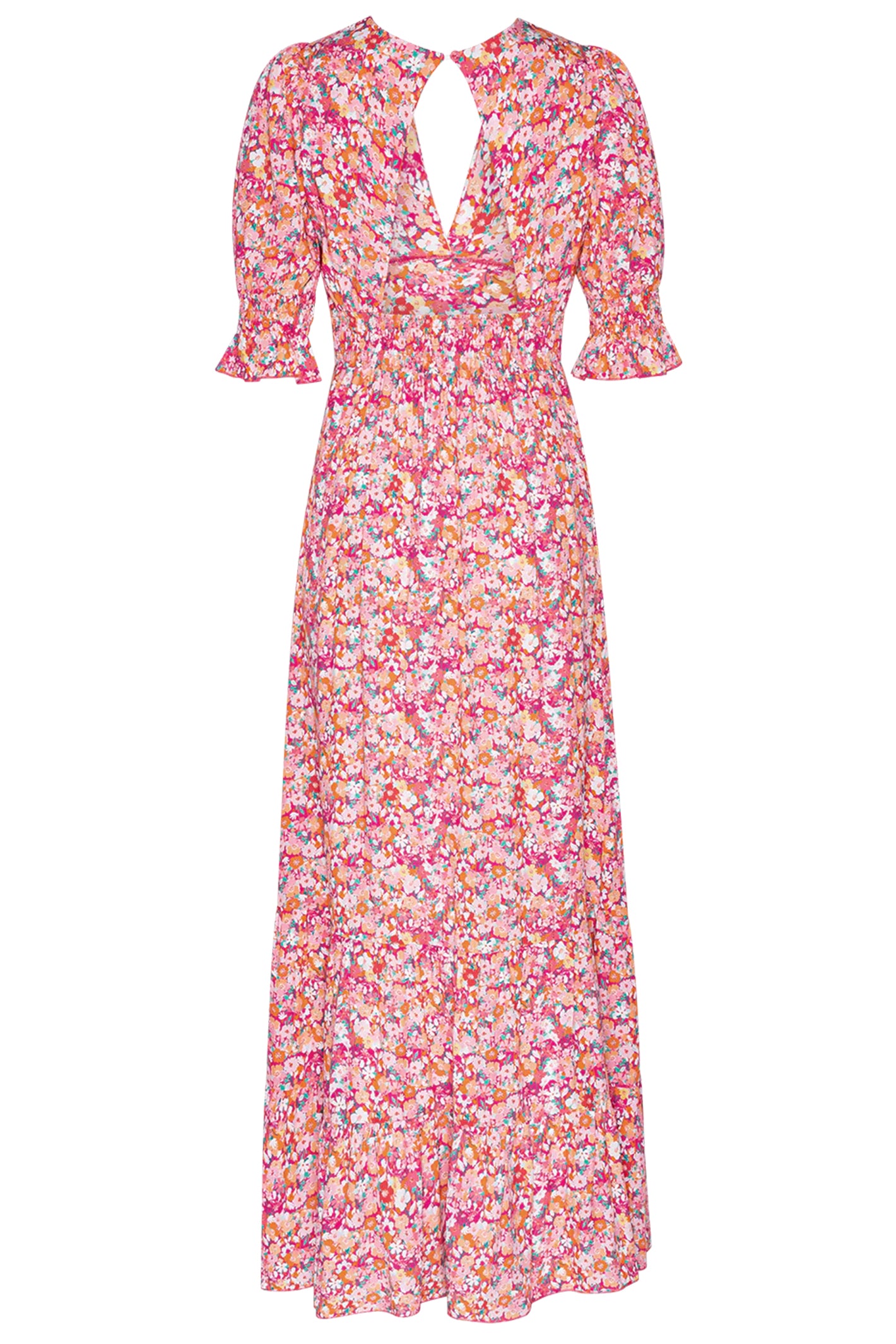 Americandreams Koko Red Flower Print Open Back Dress