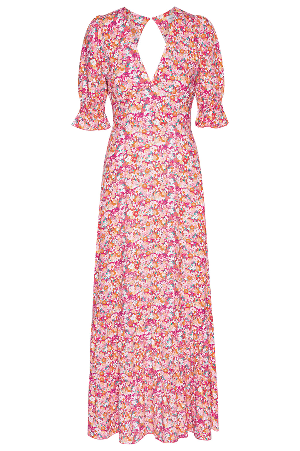 Americandreams Koko Red Flower Print Open Back Dress