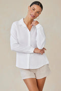 Bella Dahl B2027-654-303 White Classic Button Down Shirt