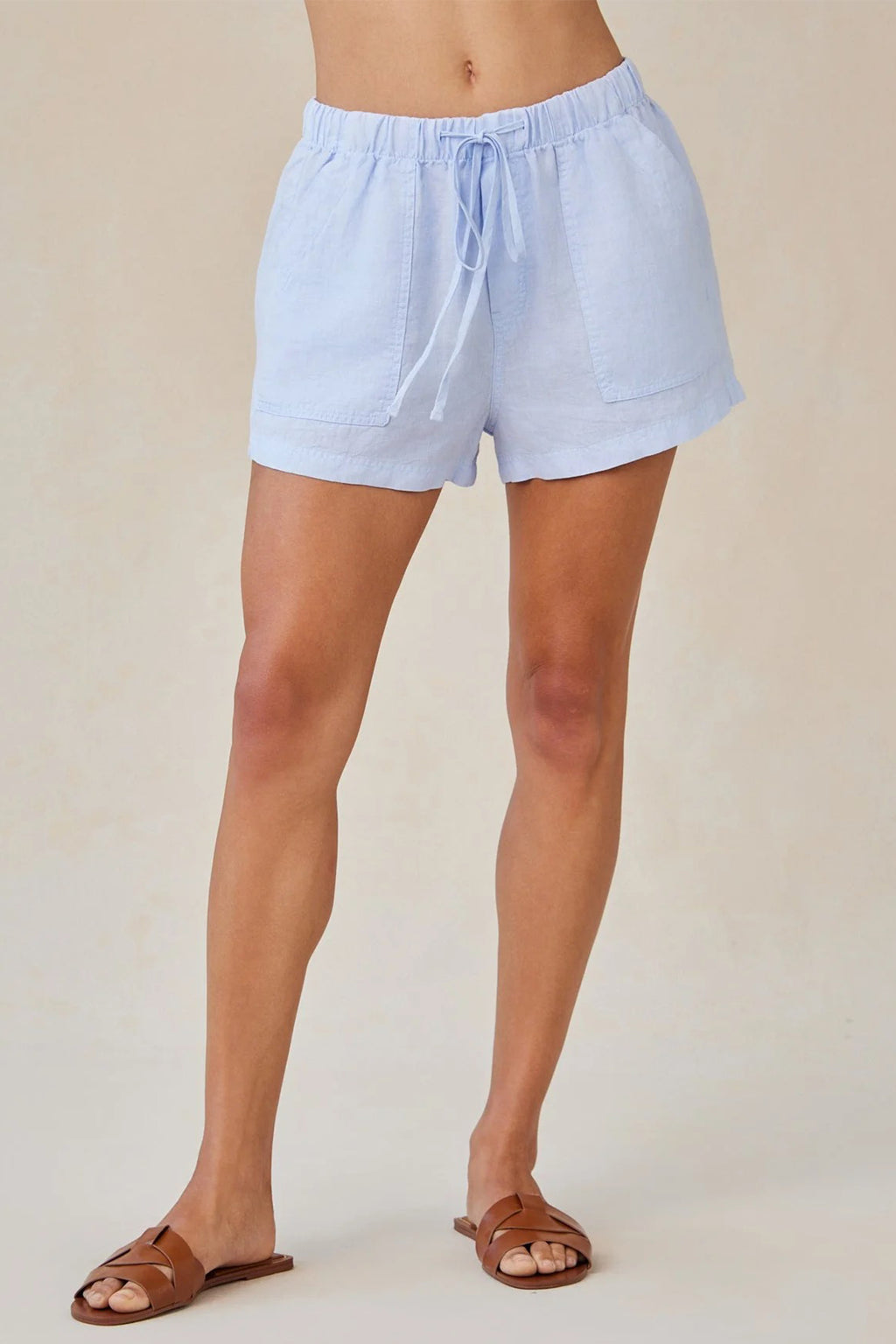 Bella Dahl B3933-331-302 Perennial Blue Linen Pocket Shorts