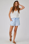 Bella Dahl B3295-654-303 Flowy Dolphin Clear Water Blue Tie Waist Shorts