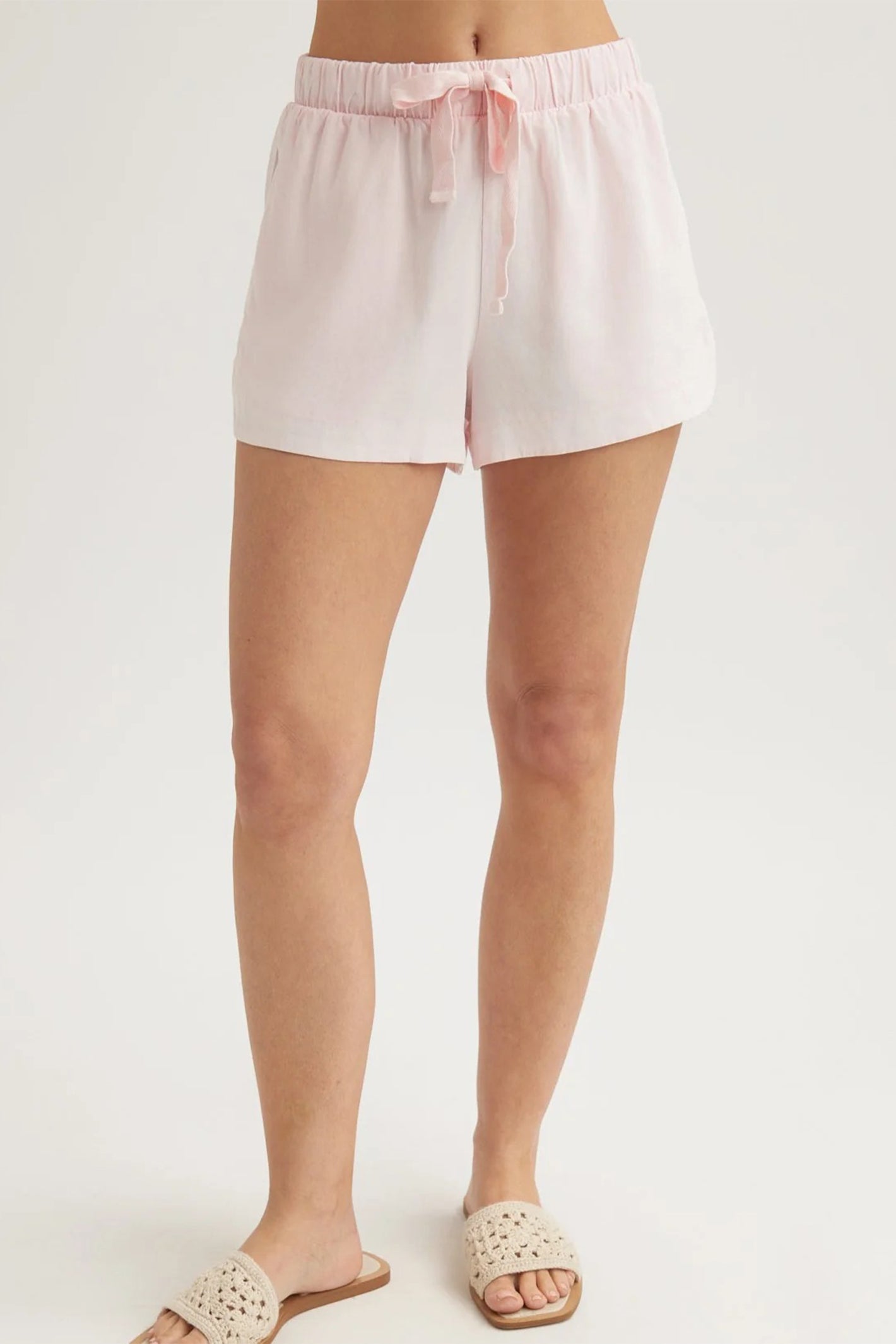 Bella Dahl B3295-654-303 Flowy Dolphin Petal Pink Tie Waist Shorts