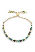 Boho Betty Bliss Azurite Green Gold Slider Bracelet BRBAZGLD No.63, packshot