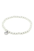 Boho Betty Prunus White Silver Crystal Stretch Bracelet BBDSTWH No.33, packshot