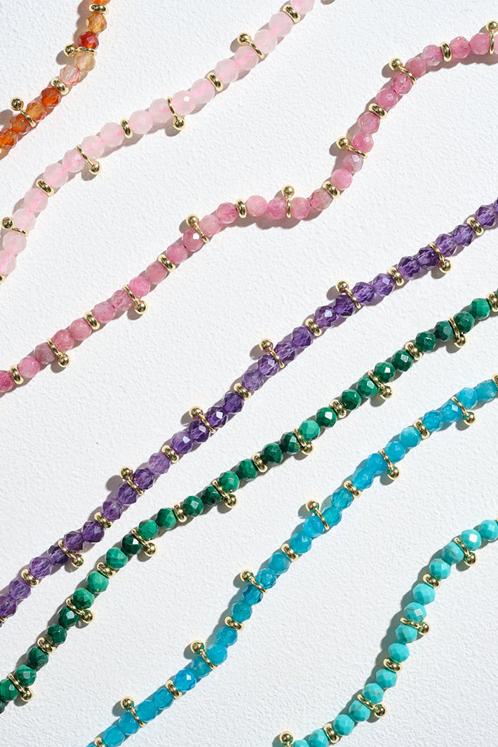 Boho Betty Salus Pink Tourmaline Gold Necklace NLWEPTGDVB No.54, detail