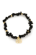 Boho Betty Sana Black Spinel Gold Stretch Bracelet BRRCBSGLD No.72, packshot