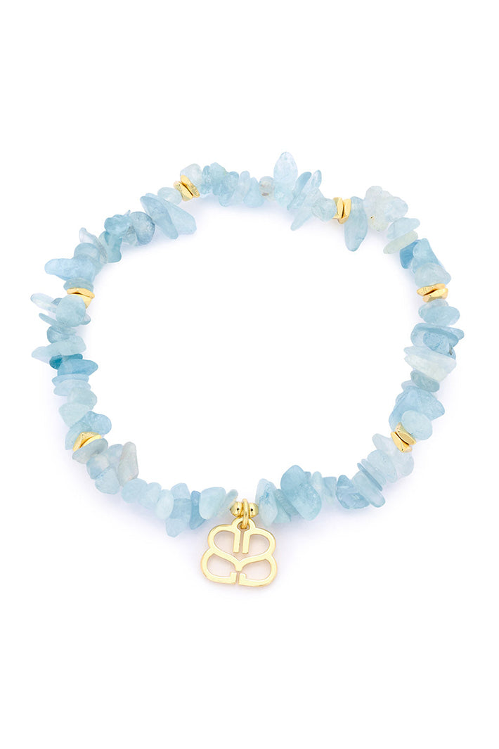 Boho Betty Sana Blue Lace Agate Gold Stretch Bracelet BRRCBLAGLD No.67, packshot