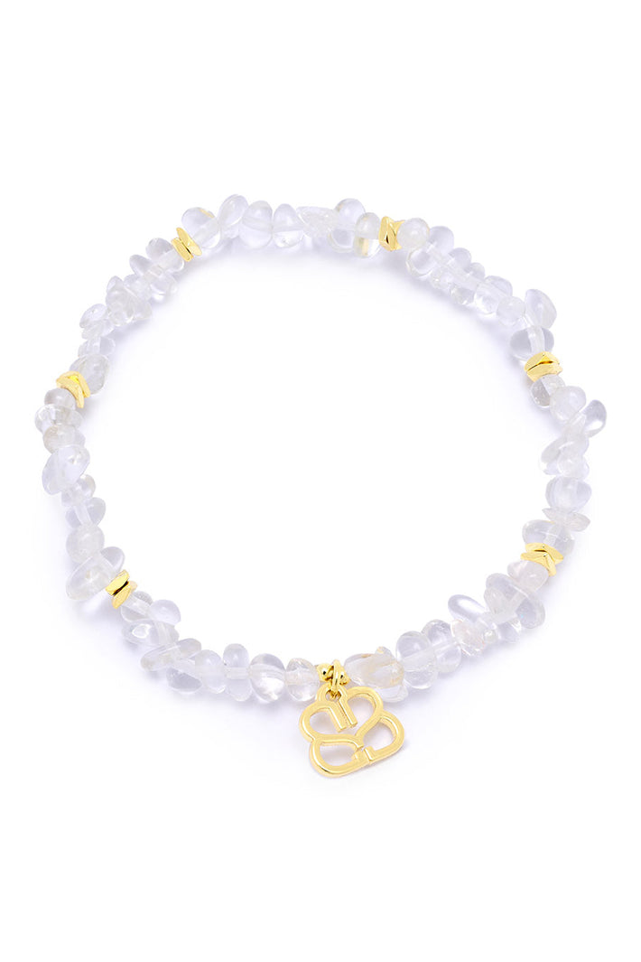 Boho Betty Sana Rock Crystal Clear Gold Stretch Bracelet BRRCRCGLD No.68, packshot