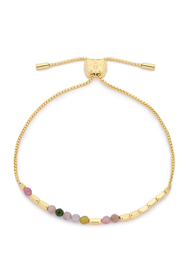 Boho Betty Wisdom Tourmaline Gold Morse Code Bracelet BRMCWGLD No.81, packshot