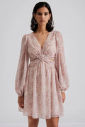 Malina Fiora pink mist cut-out chiffon mini dress at No19 Boutique