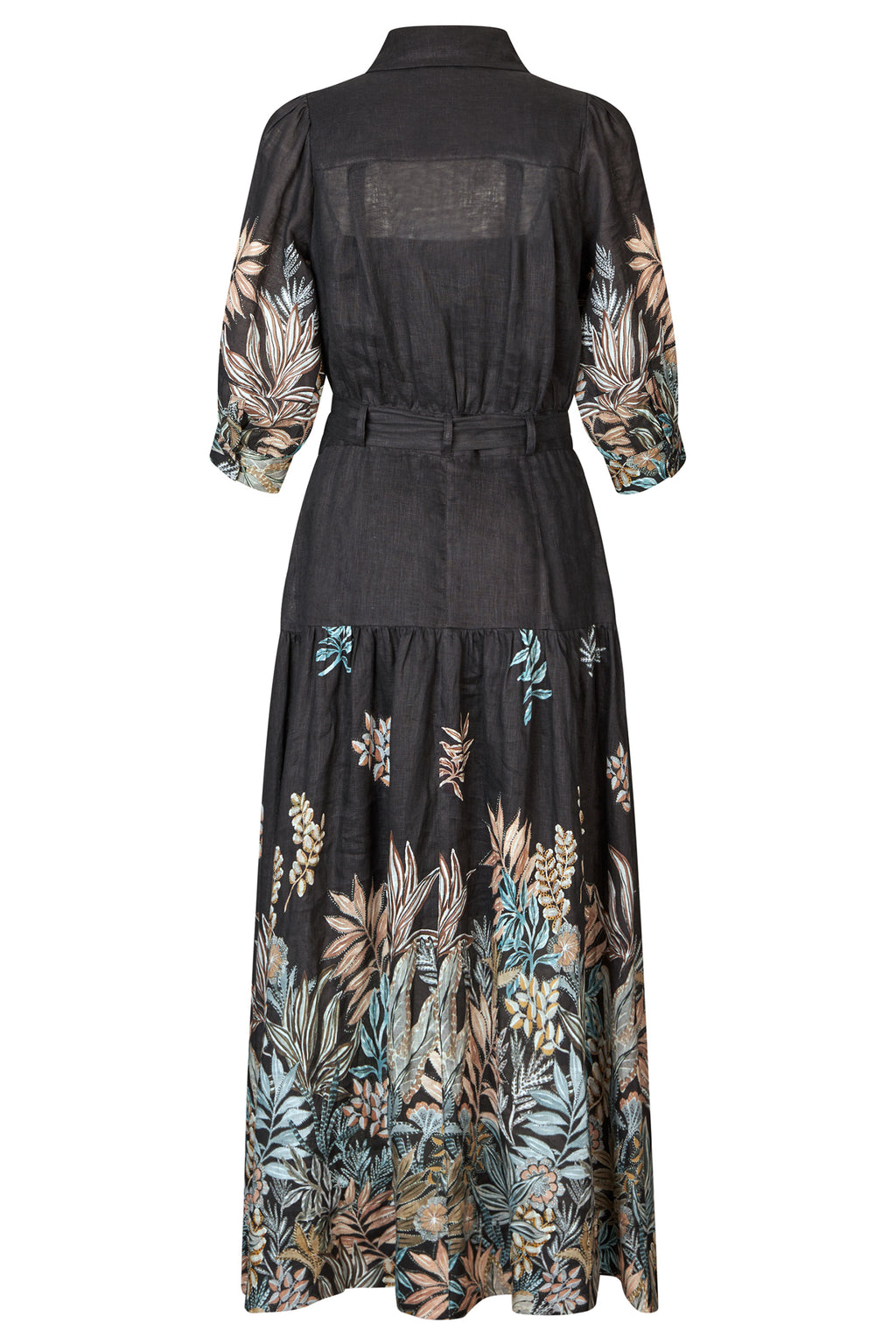 Dea Kudibal 0170725 PalmaDEA NS Nori Black Print Collared Linen Dress