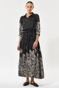 Dea Kudibal 0170725 PalmaDEA NS Nori Black Print Collared Linen Dress