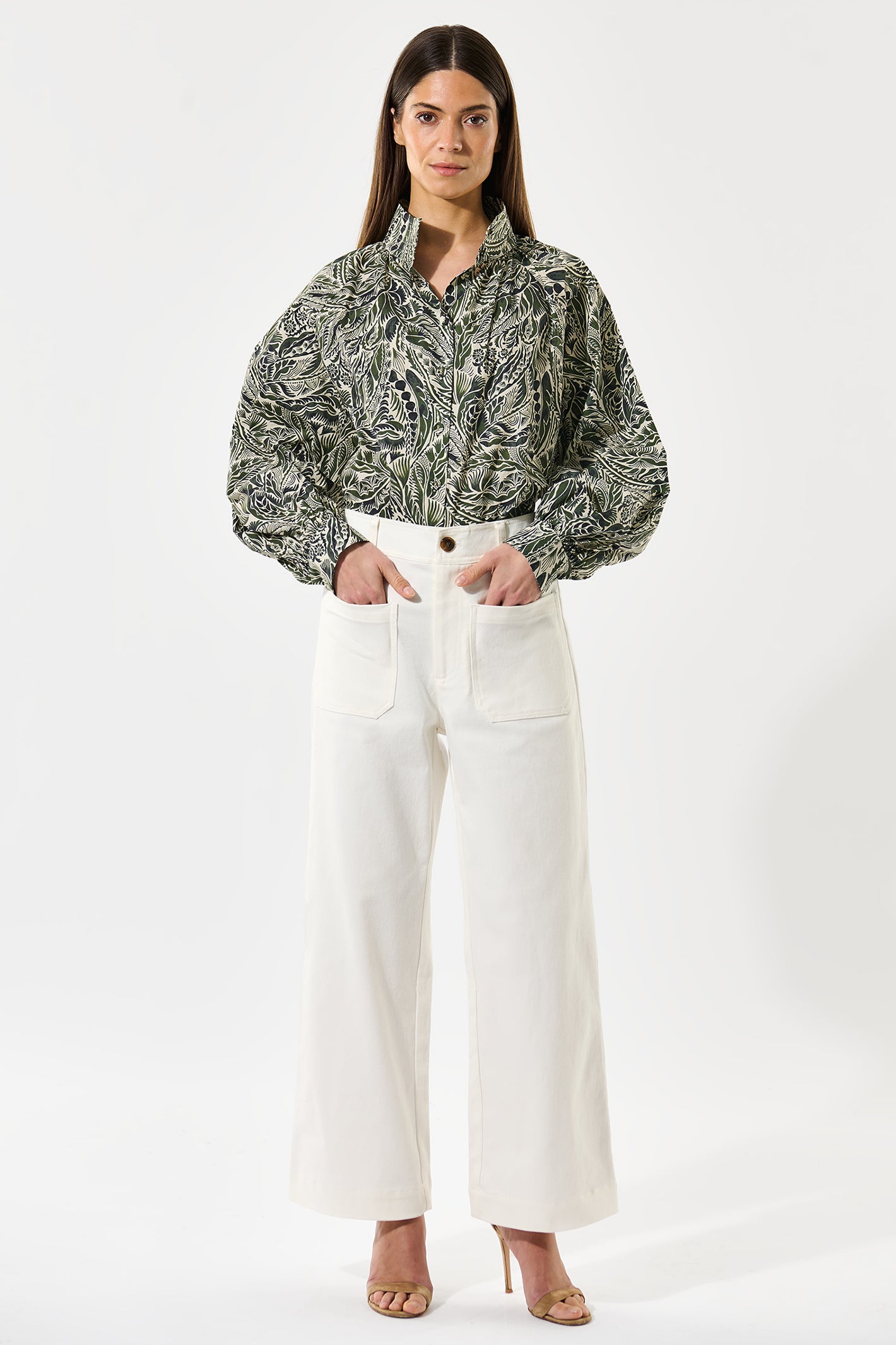 Dea Kudibal 0270425 MiaDea White Denim Wide Leg Jeans