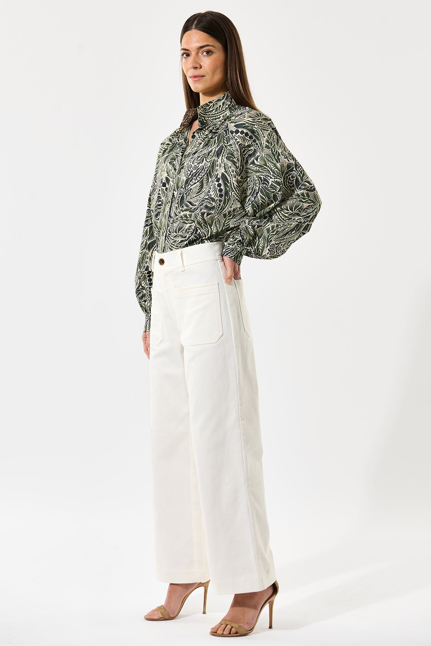 Dea Kudibal 0270425 MiaDea White Denim Wide Leg Jeans