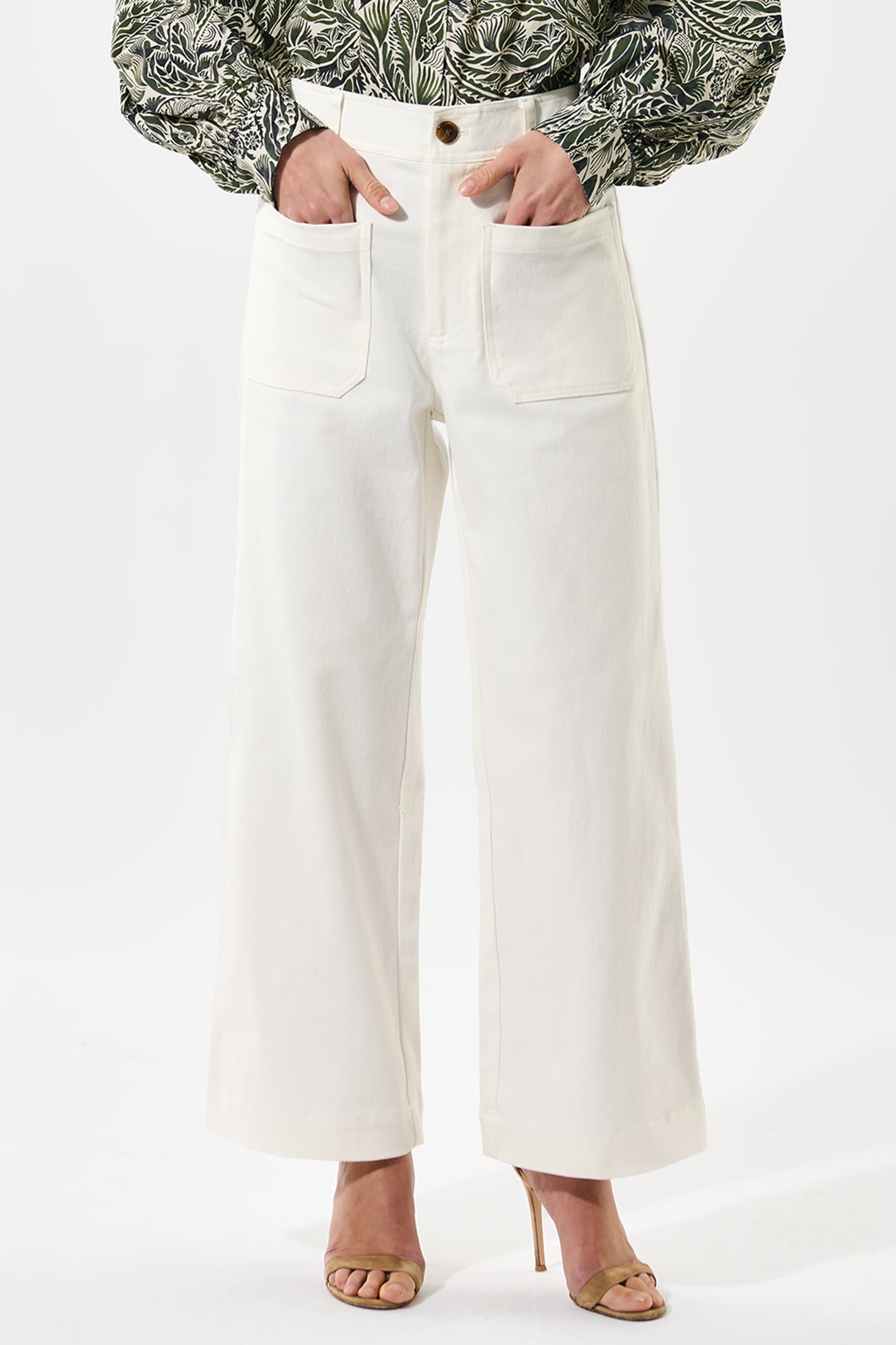 Dea Kudibal 0270425 MiaDea White Denim Wide Leg Jeans