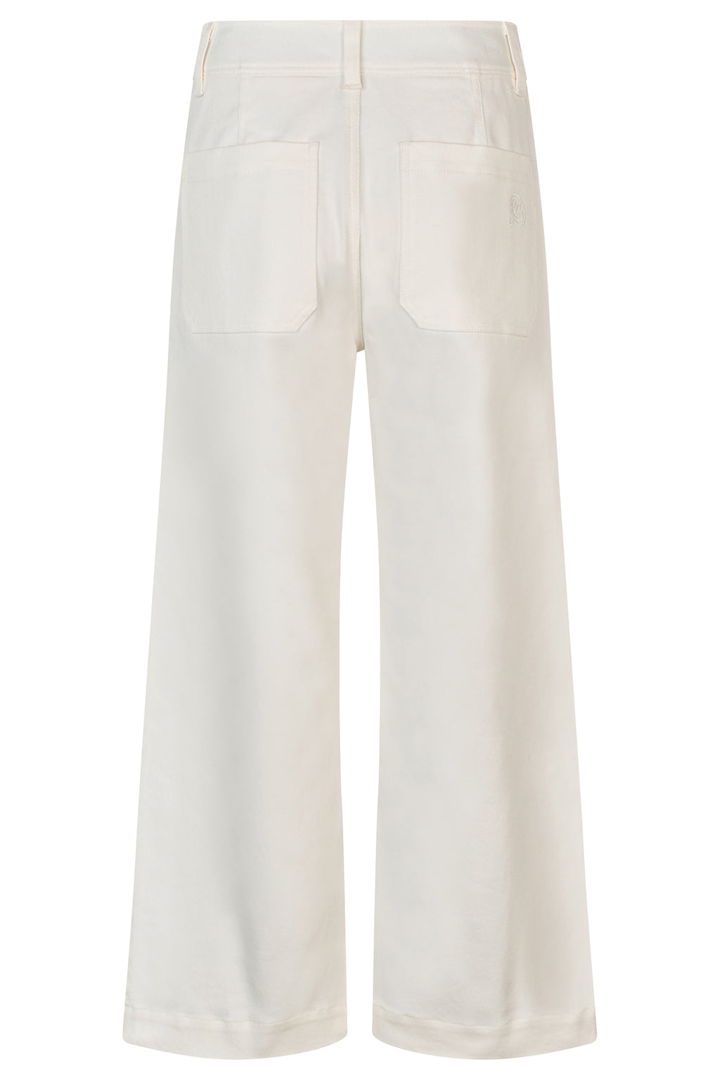 White wide-leg pants on a white background
