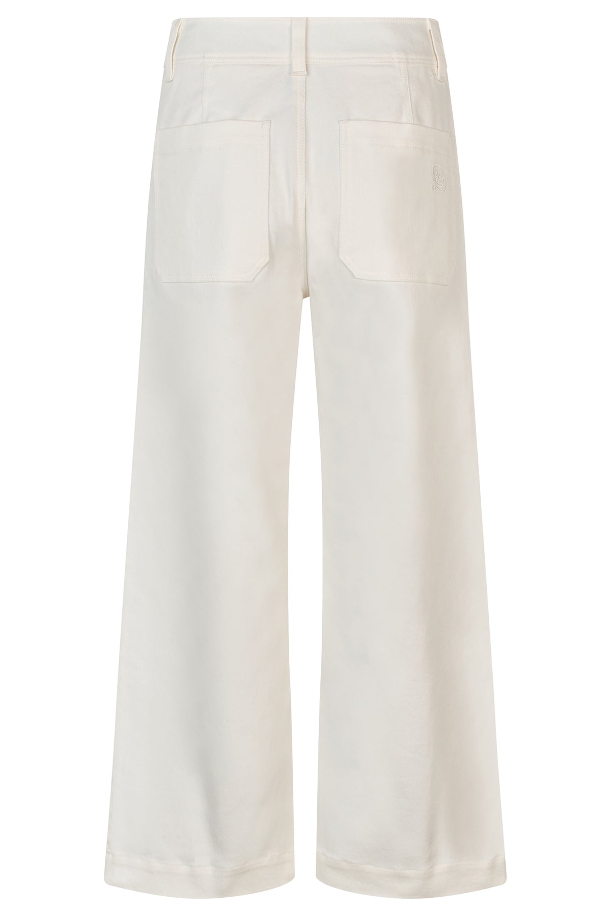 White wide-leg pants on a white background