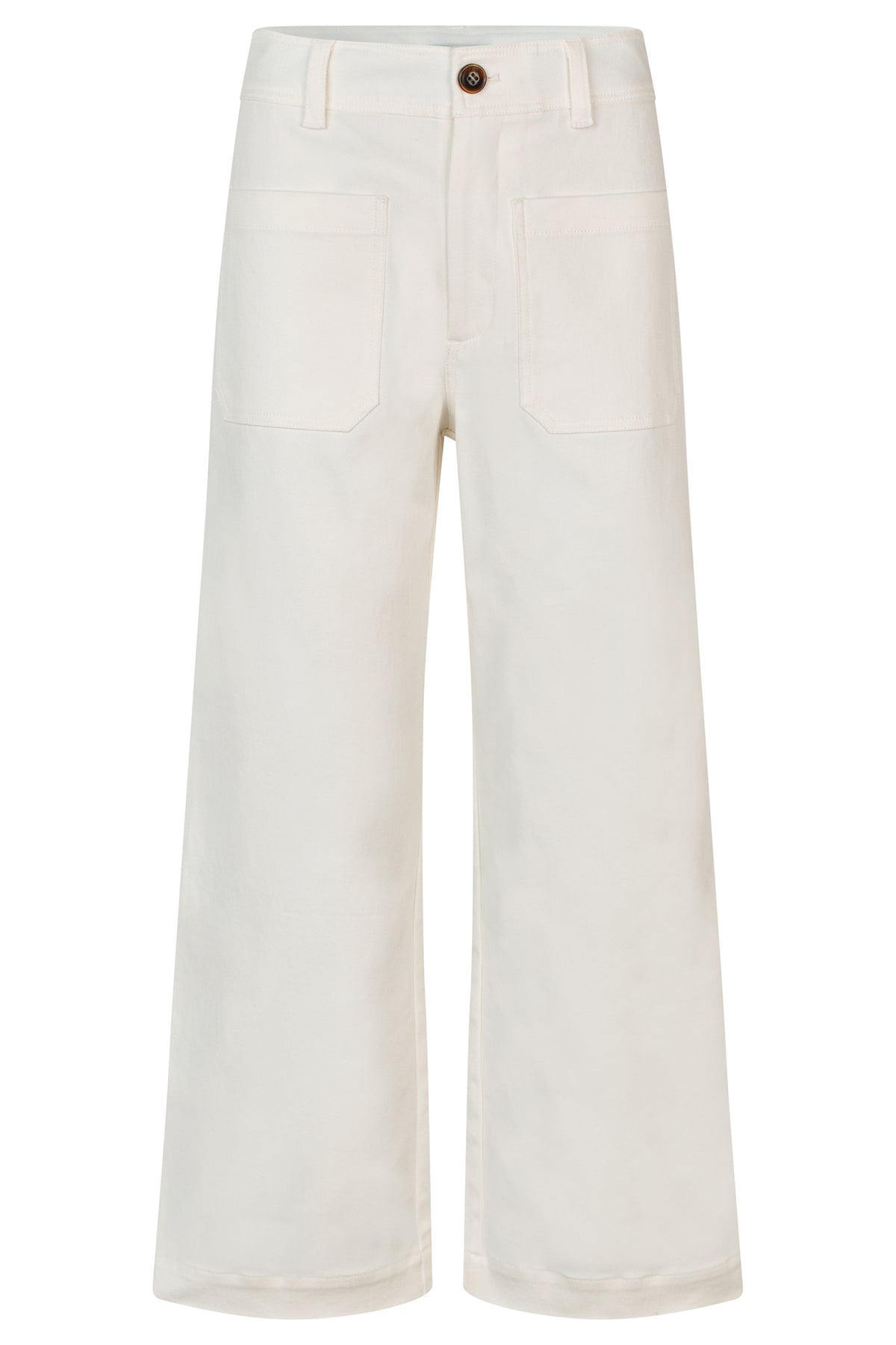 White wide-leg pants on a white background