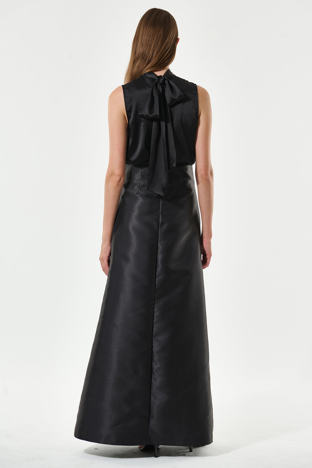 Dea Kudibal 0771024 Luciadea Black Scarf Neck Sleeveless Silk Top