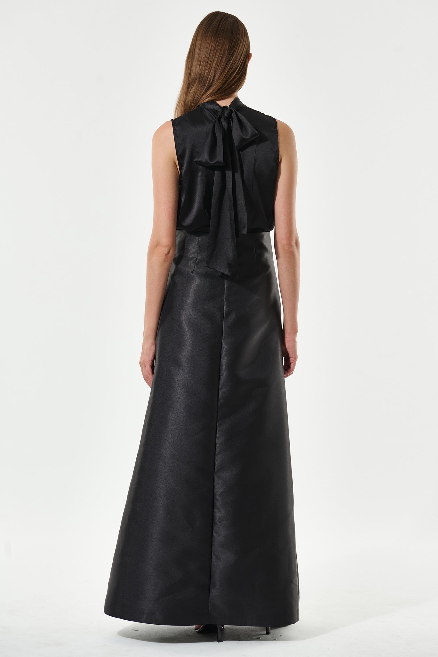 Dea Kudibal 0771024 Luciadea Black Scarf Neck Sleeveless Silk Top