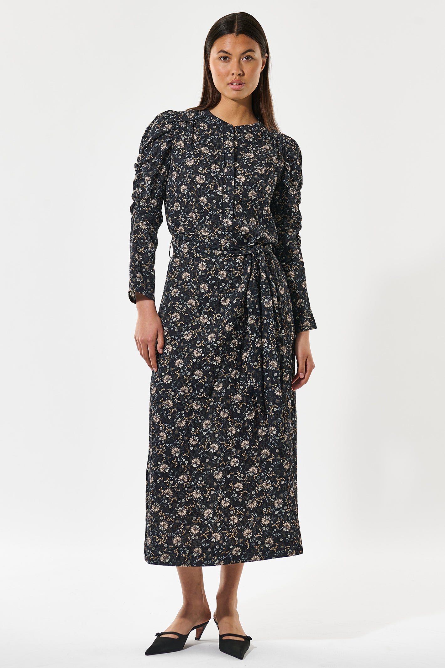 Dea Kudibal 0950725 YannaDEA EV Takashi Dark Navy Crinkle Dress