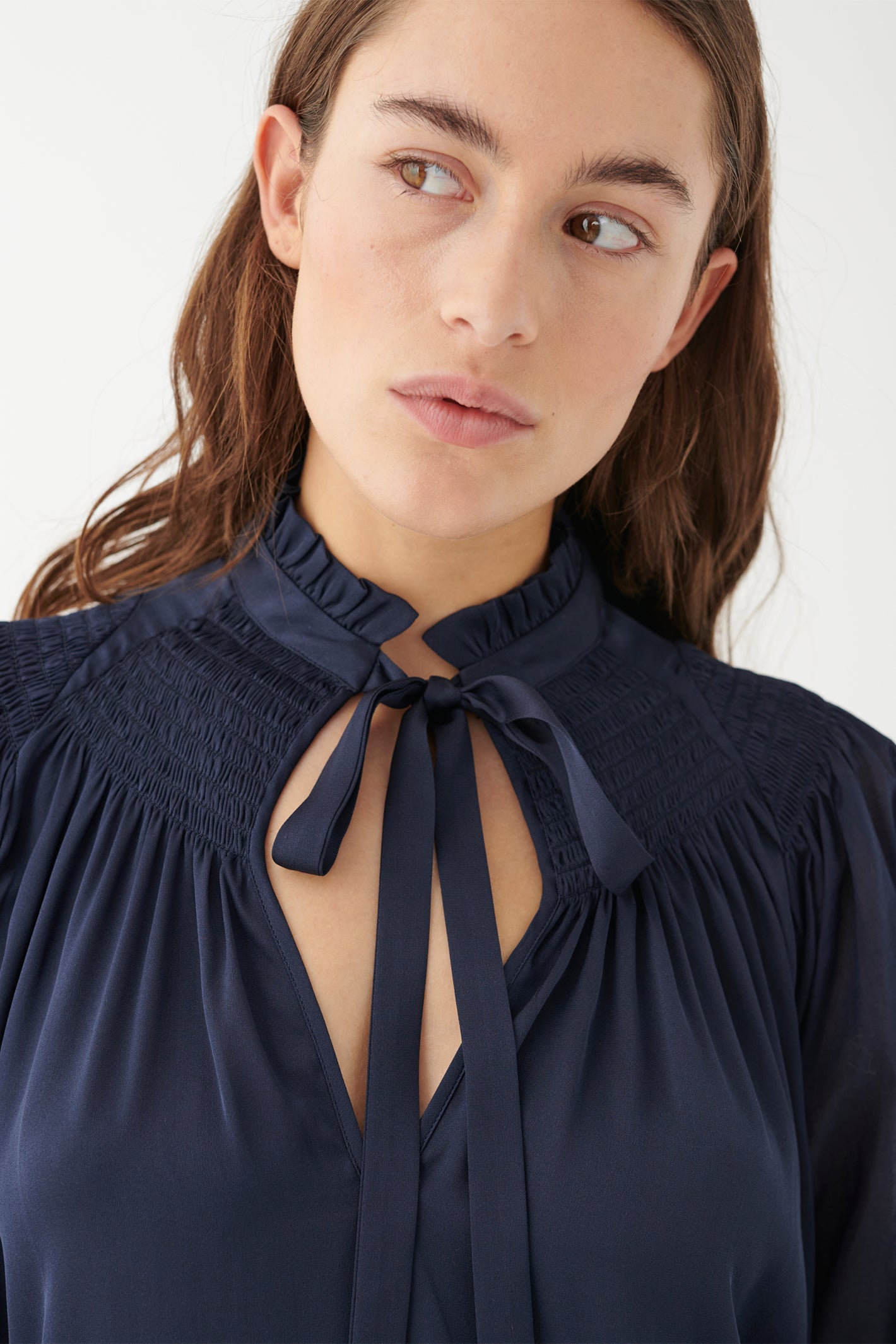 Dea Kudibal 1670124 MalinkaDEA Optical Blue Tie Neck Silk Blouse