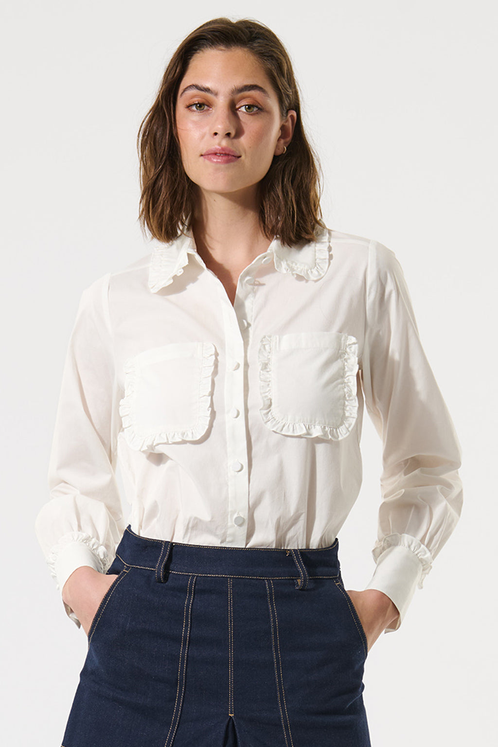 Dea Kudibal 1680125 Otilliadea Natural White Stretch Cotton Shirt