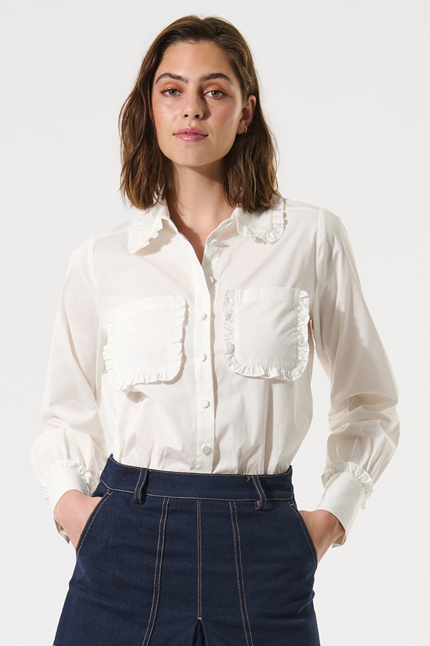 Dea Kudibal 1680125 Otilliadea Natural White Stretch Cotton Shirt