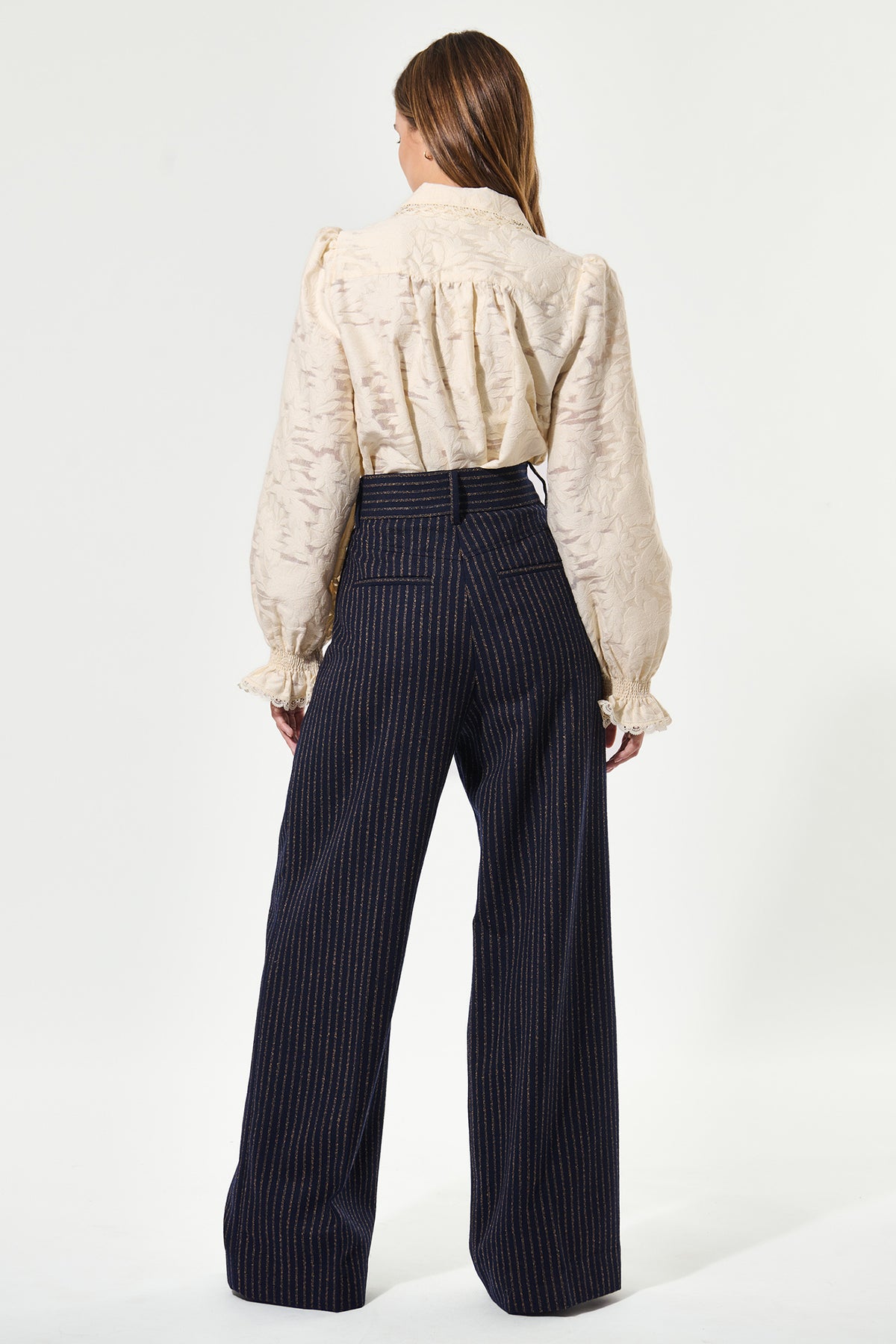 Dea Kudibal 1780725 CasitiaDEA Wide Leg Trouser Blue Pinstripe, back view