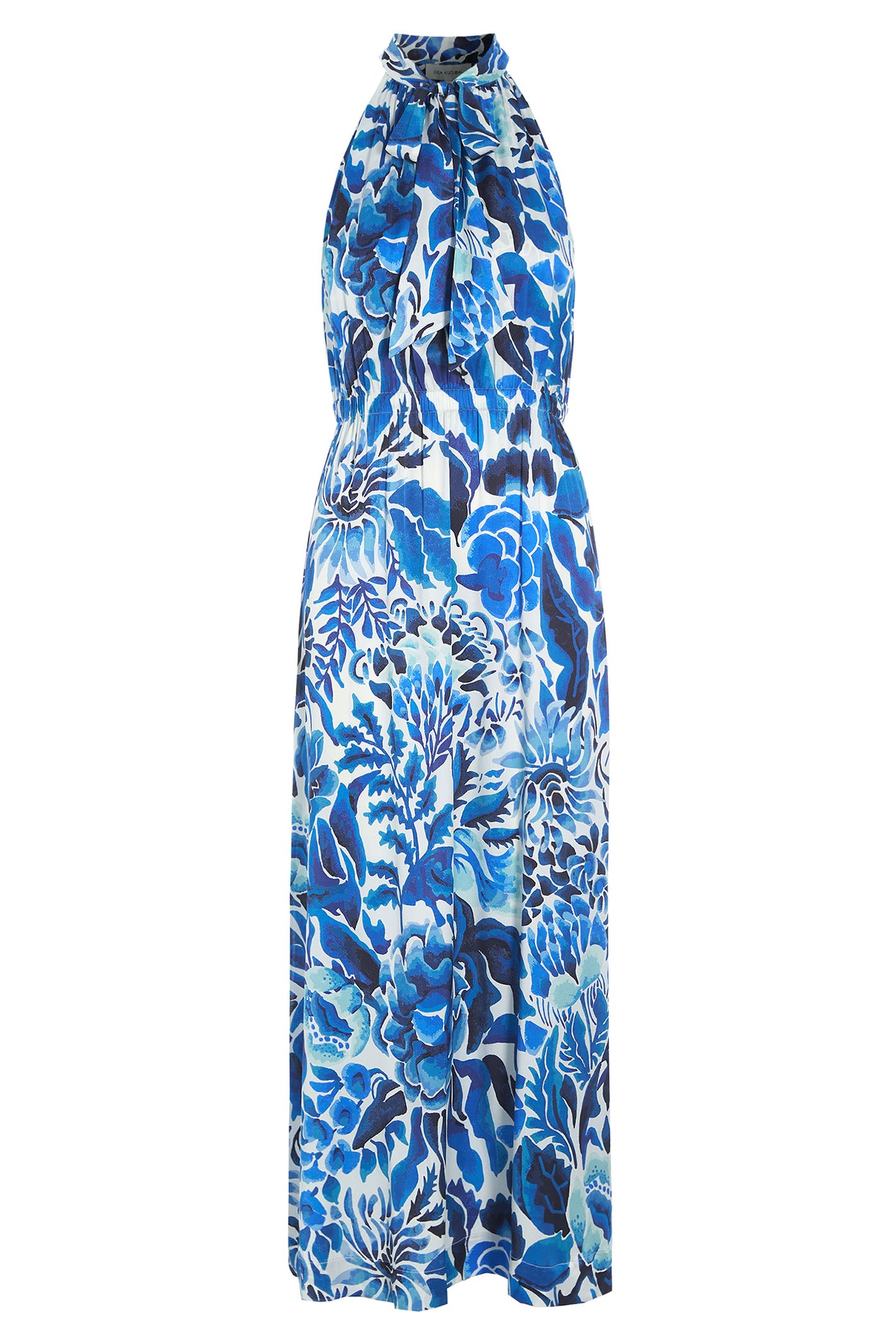 Dea Kudibal 1800124 Nattiedea Magana Optical Blue Halterneck Dress