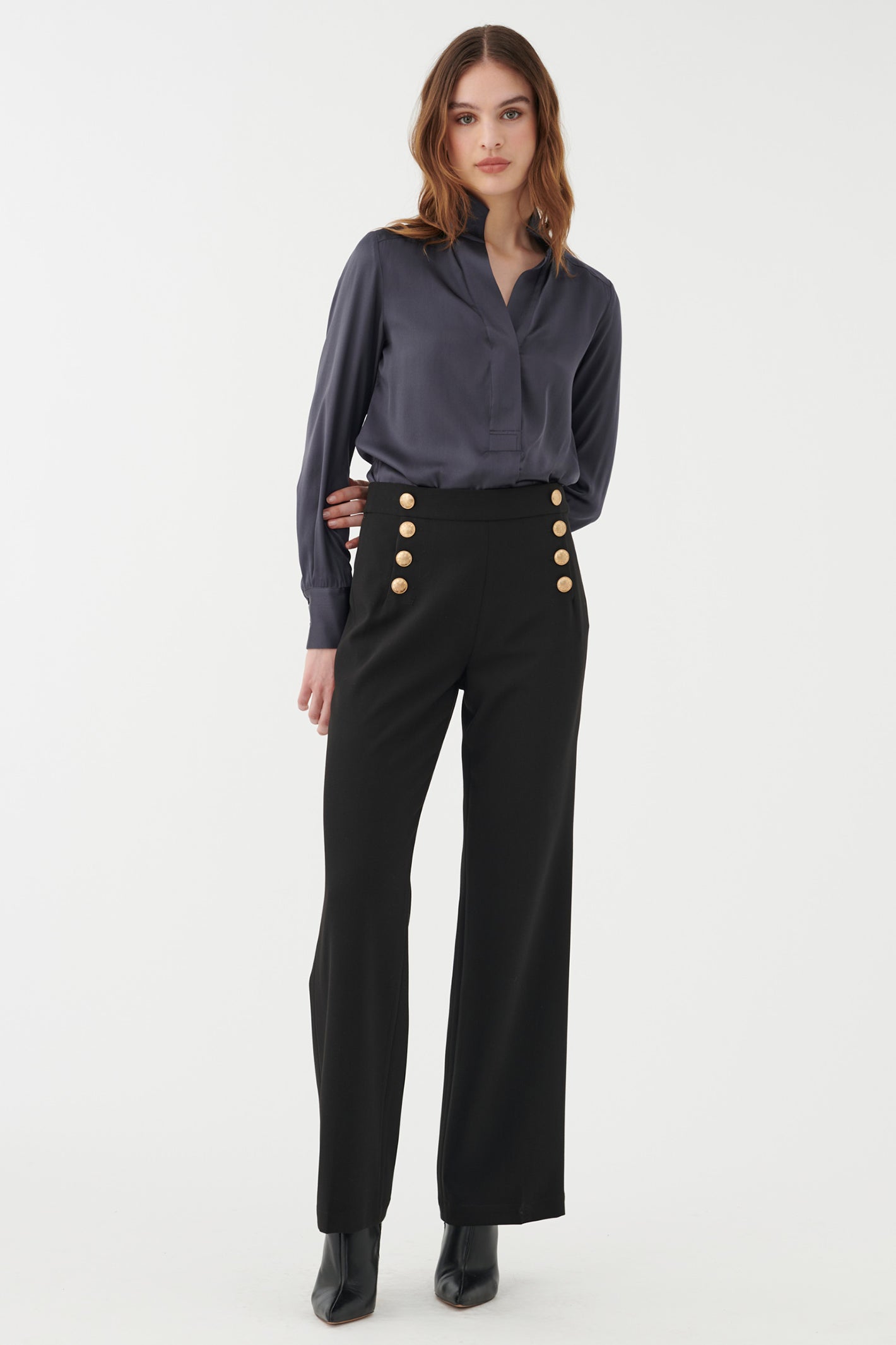 Dea Kudibal 1800724 Natedea Inkpot Blue Silk Blouse