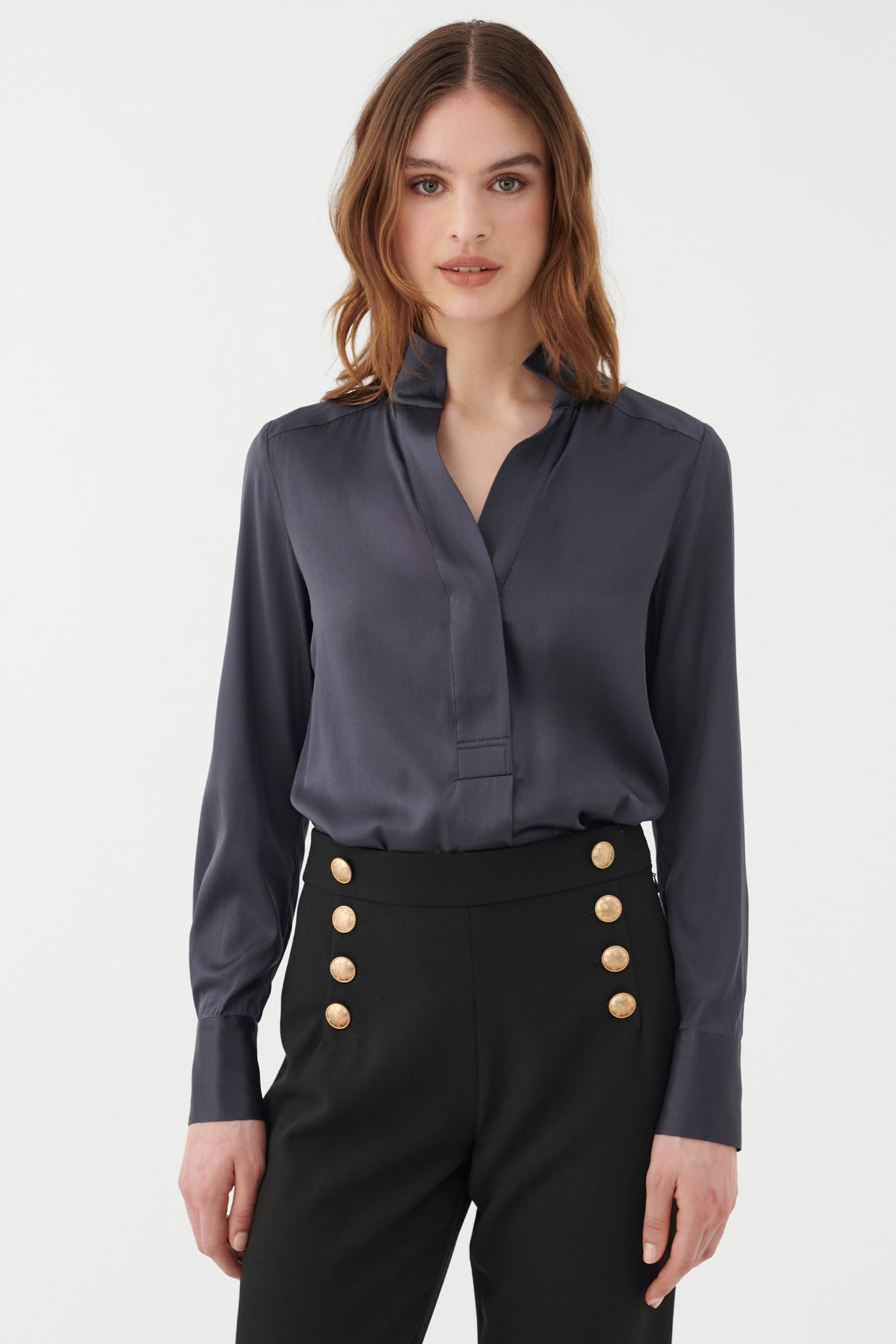 Dea Kudibal 1800724 Natedea Inkpot Blue Silk Blouse