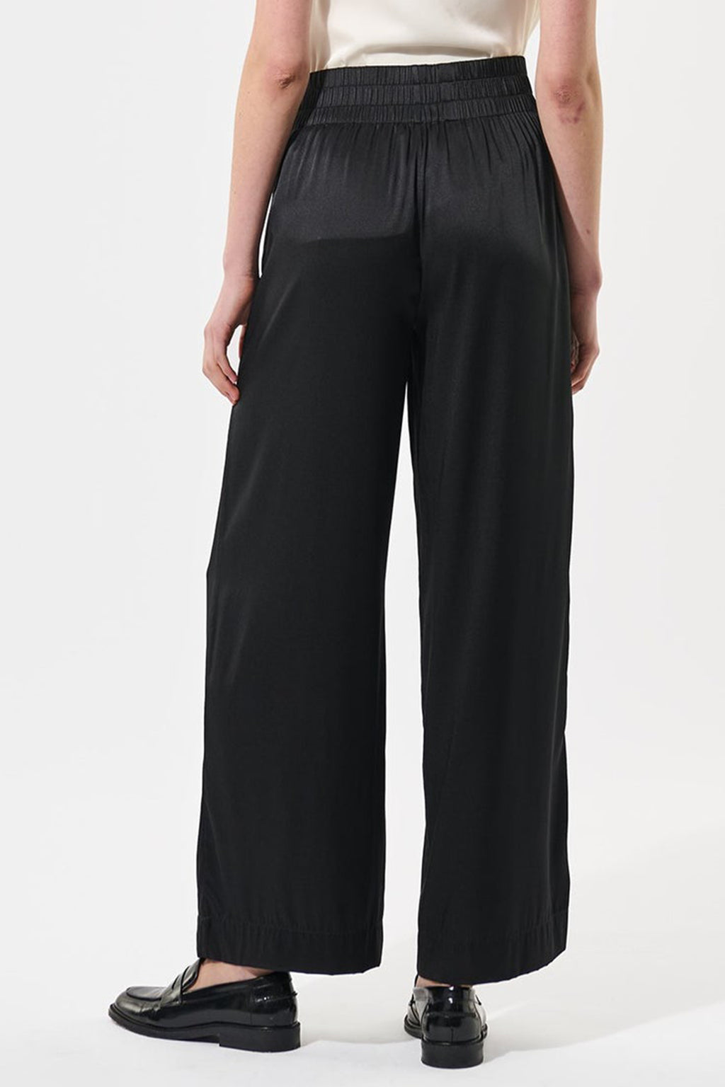 Dea Kudibal 2321024 Margodea Black Stretch Silk Wide Leg Trousers