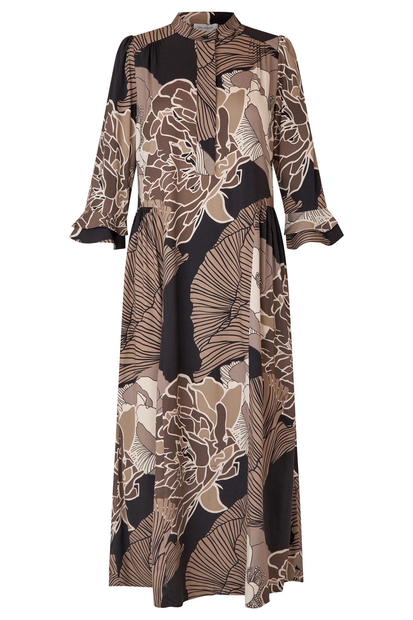Dea Kudibal 2810725 RosannaDEA Alepidia Black Print Ruffle Dress