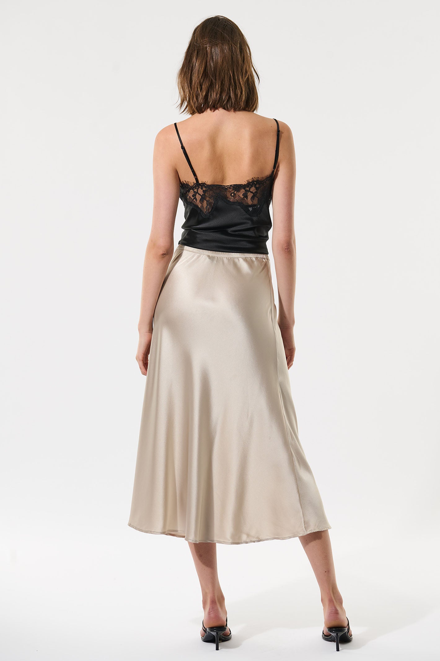 Dea Kudibal Adydea 1000125 Ancient Beige Stretch Silk Skirt