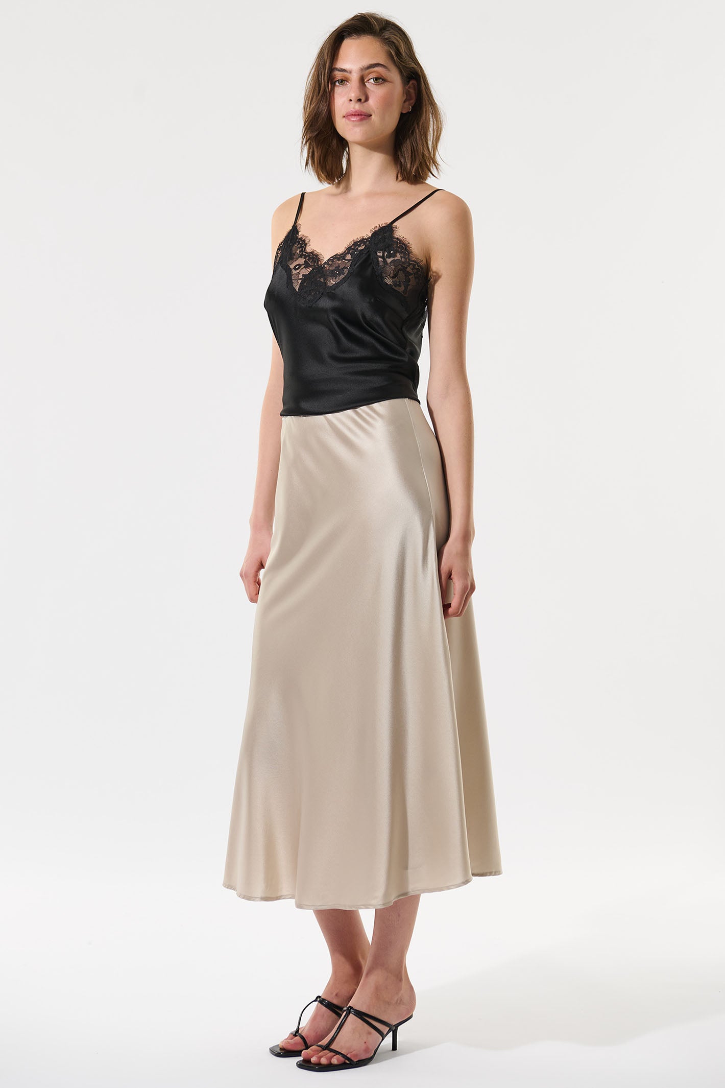 Dea Kudibal Adydea 1000125 Ancient Beige Stretch Silk Skirt