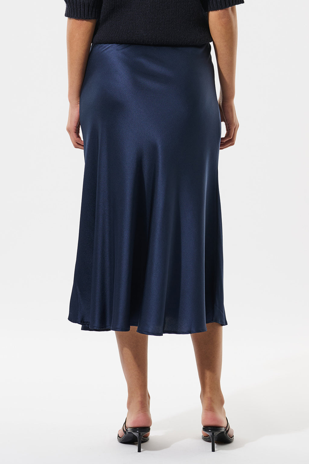 Dea Kudibal AdyDEA 2160125 Optical Blue Bias Cut Stretch Silk Skirt, back close view