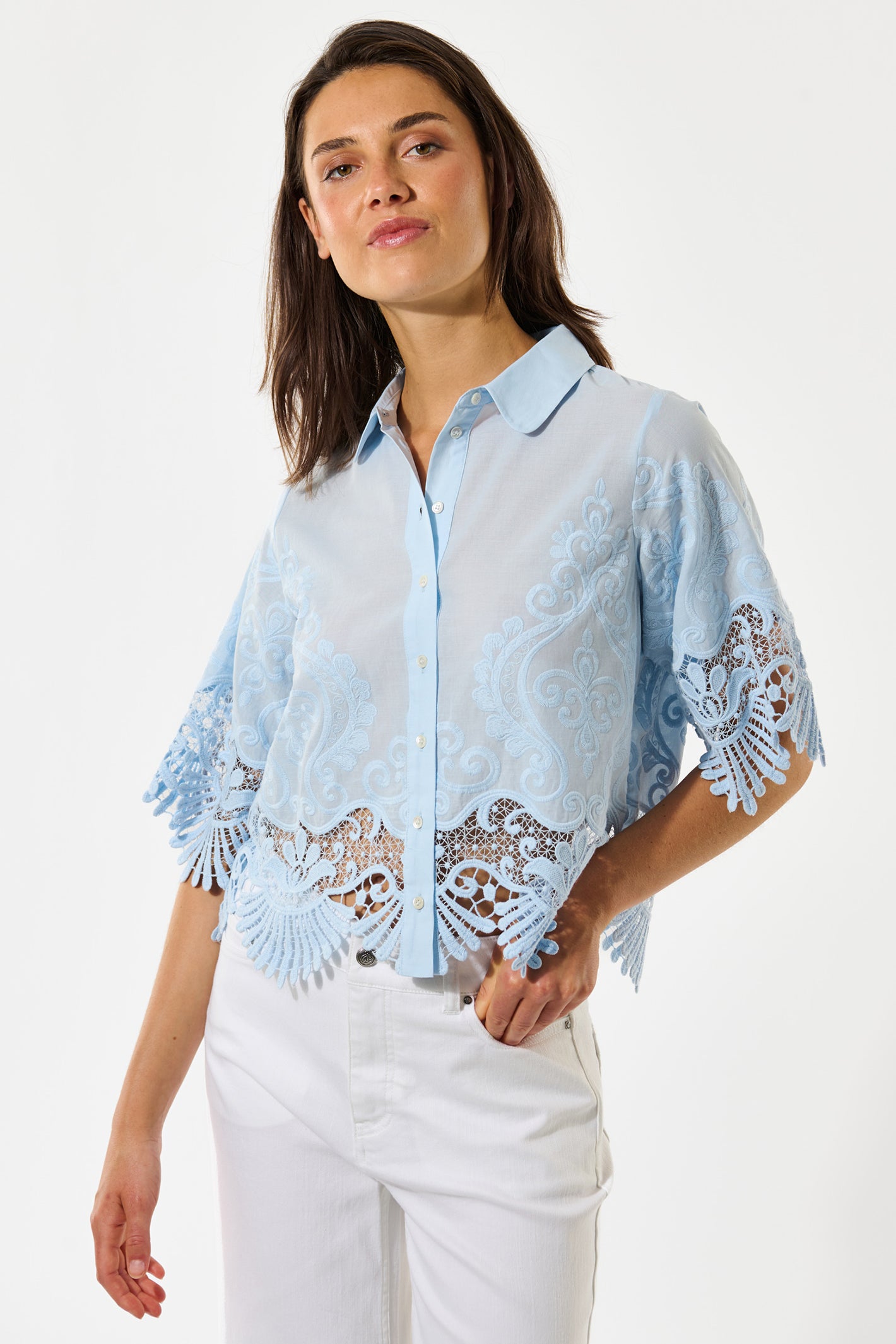 Dea Kudibal BlondieDea Blue Skyway Lace Blouse 1990326