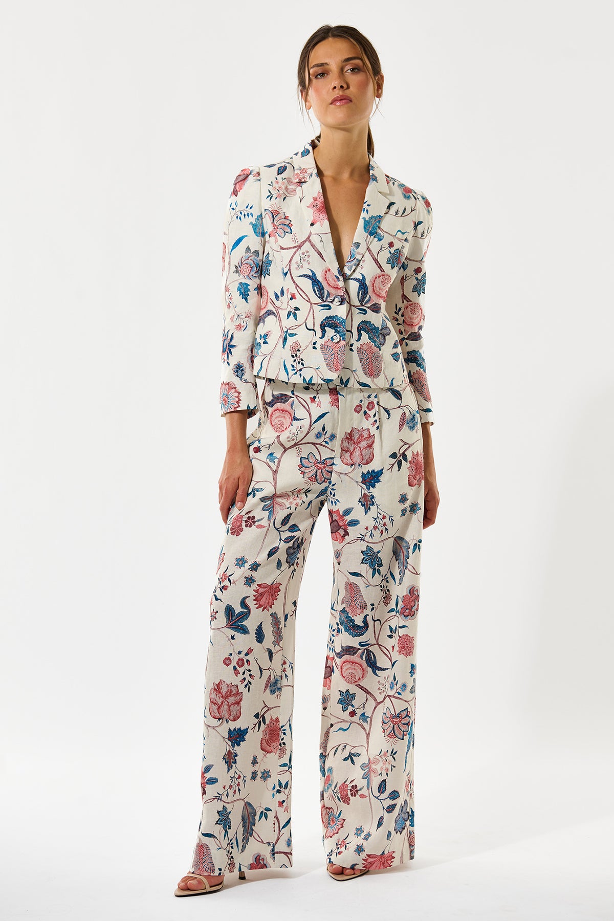 Dea Kudibal DanielaDEA 2440326 Chintz Full Multicolour Cropped Blazer Jacket, full length view