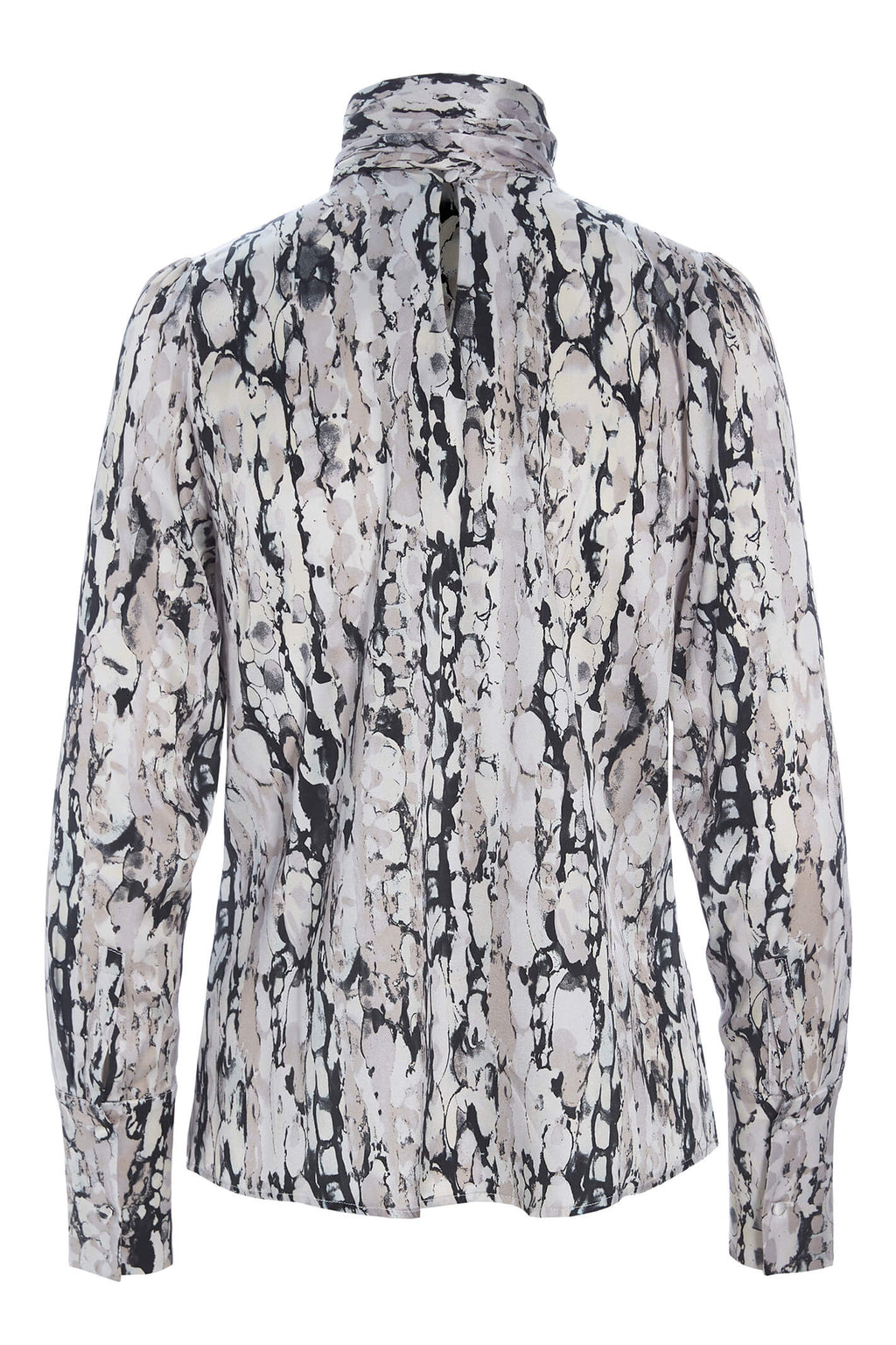 Dea Kudibal Elsa Bark Blouse with Tie Silk Multi Grey, product back view