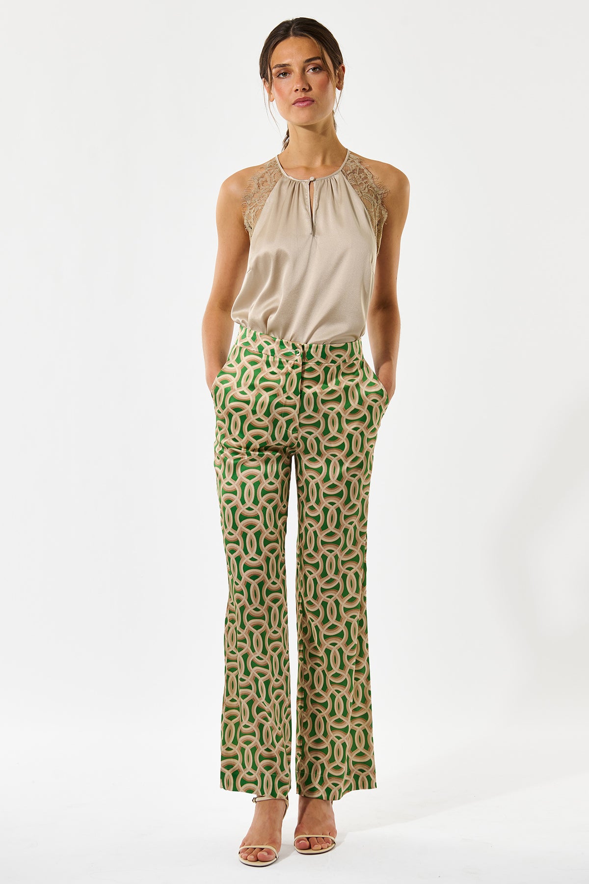 Dea Kudibal EvelinDea 2760326 Deuce Green Straight Pants, front view