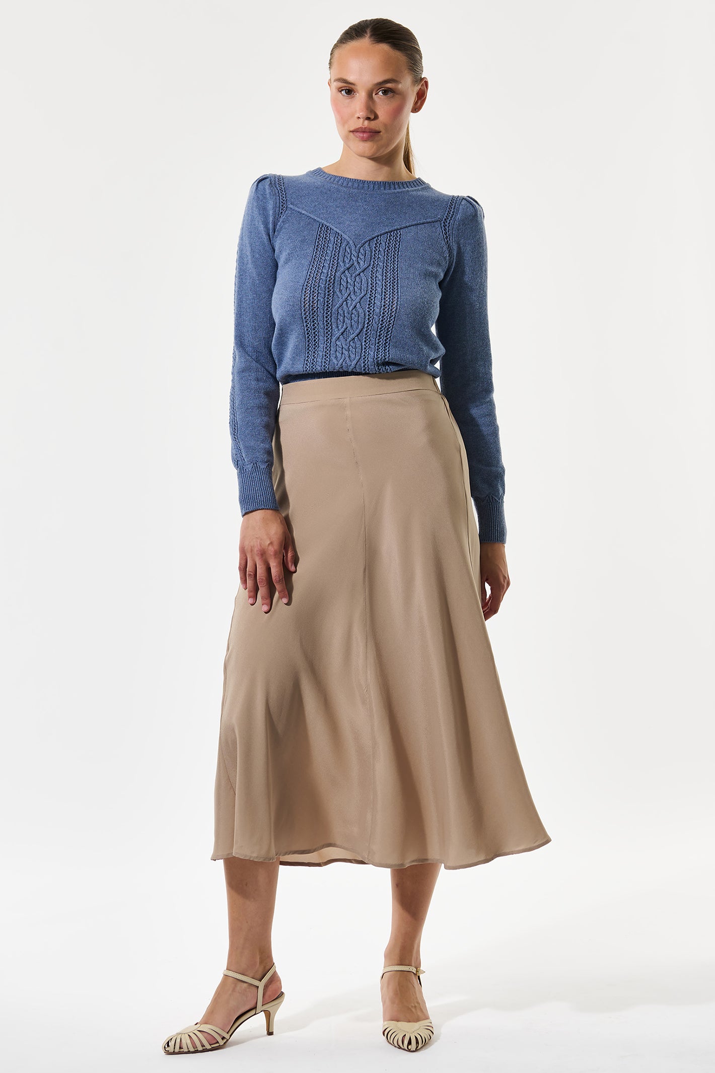 Dea Kudibal KelaDEA 0250126 Biscotti Bias Brown Cut Skirt