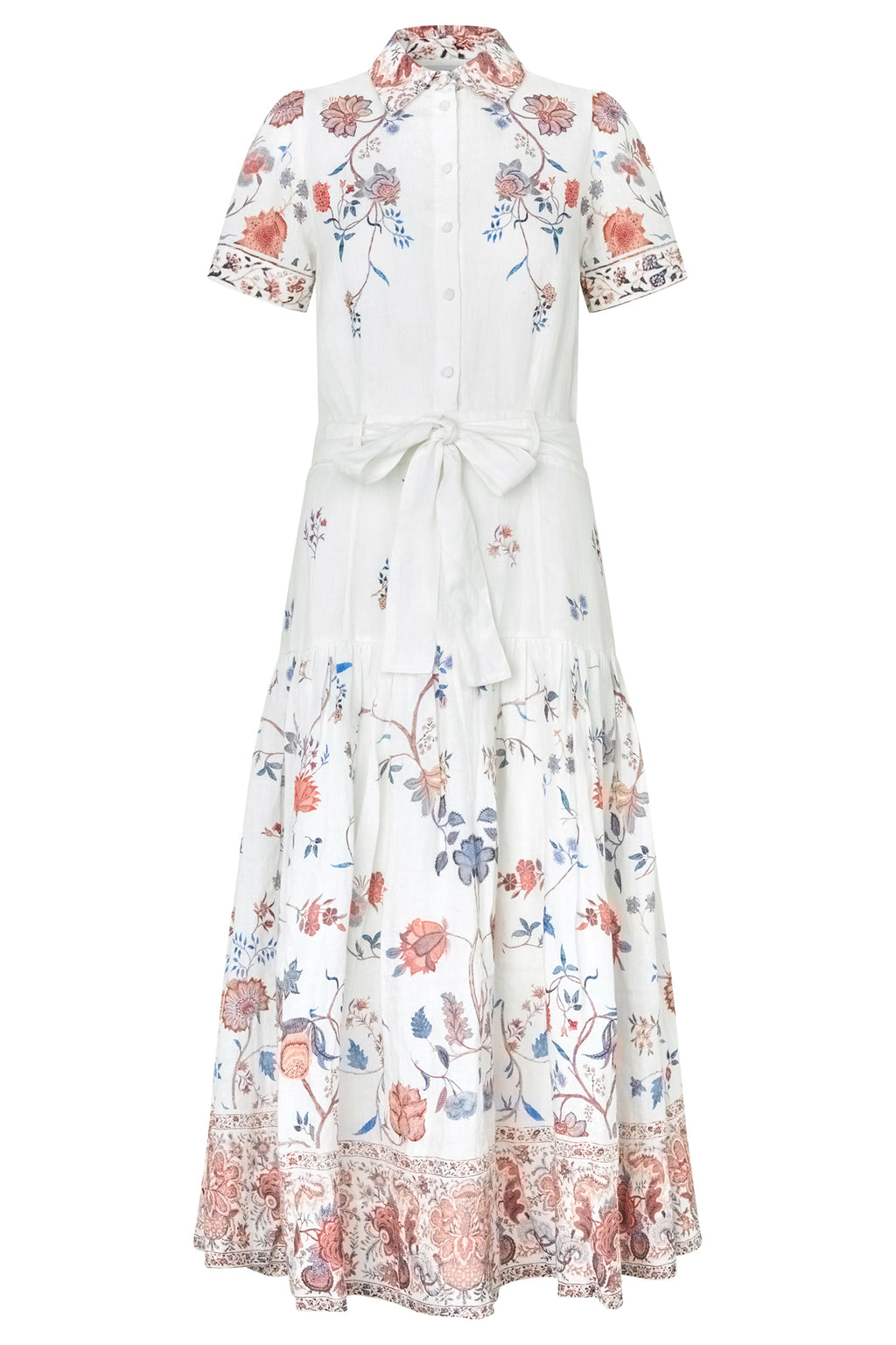Dea Kudibal LunaDEA Cream Grand Chintz Print Collared Dress 1740326