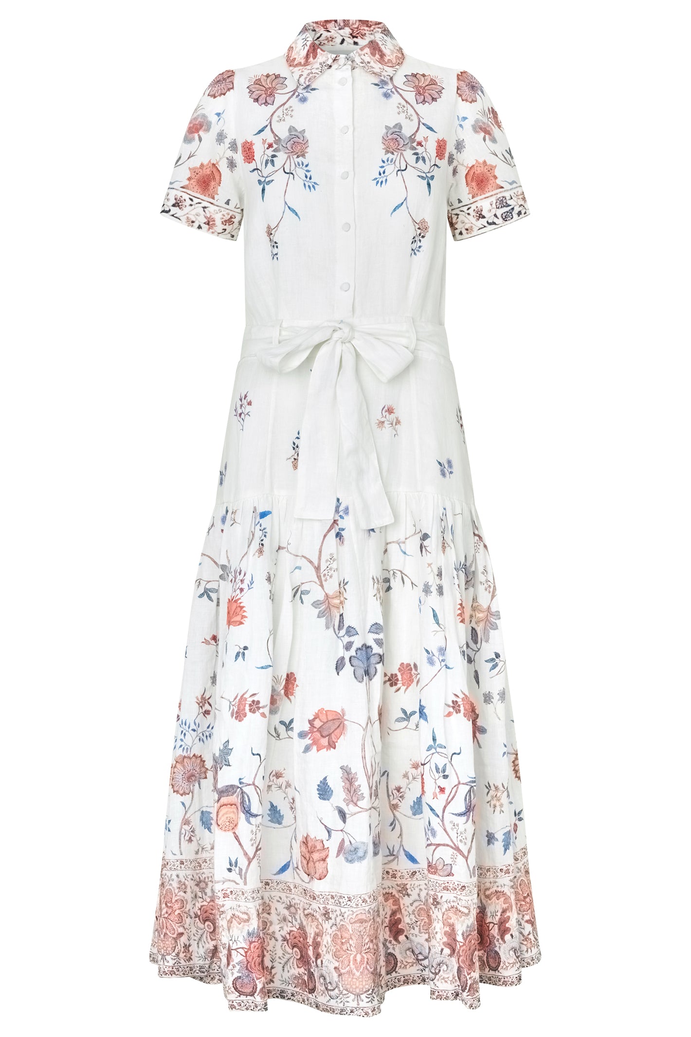 Dea Kudibal LunaDEA Cream Grand Chintz Print Collared Dress 1740326